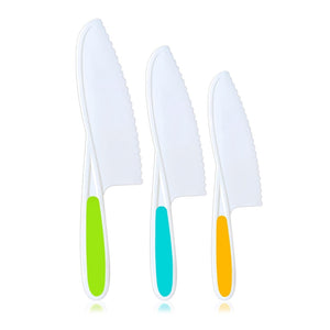 Pruchef - Set of 3 Kids Safe Cooking Knives Set - Multicolor