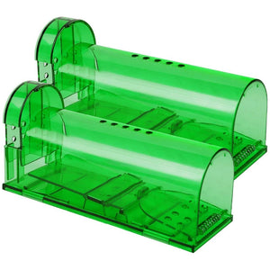 Eco Safe - 2 Piece Plastic Mouse Trap Catch and Release - Green