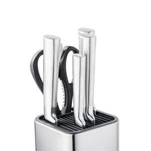 Pruchef - 3 in 1 Kitchen Knife Block & Utensil Storage Holder - Silver