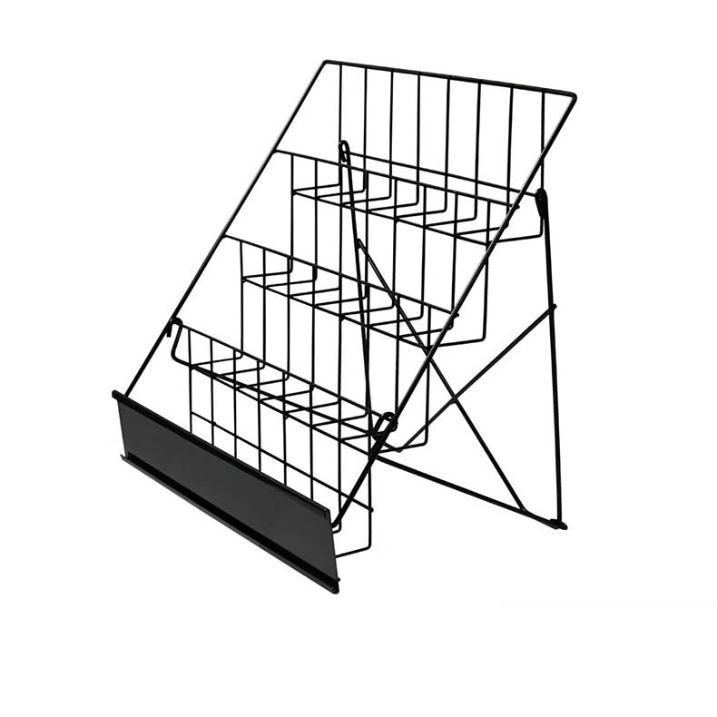 Pract Pack - 4 Tier Book Display Rack Magazine Wire Display Stand - Bl ...