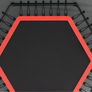 Toto Bubs - 131 cm Hexagon Fitness Trampoline with T-Bar Handle - Black