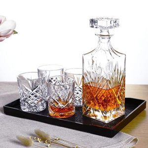 5 Piece Whiskey Decanter Set - 750ml Decanter and 310ml Glasses