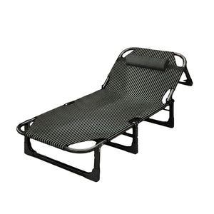 PRACT PACK - Tri Fold Camping Bed 190x67cm Steel Frame - Dark Grey