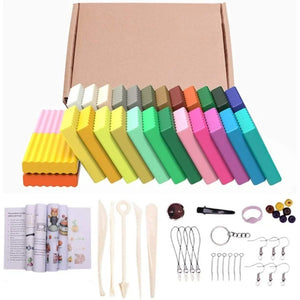 Nerdy Admin - 50 Colors Polymer Clay DIY Set with Accessories - Multi Colors