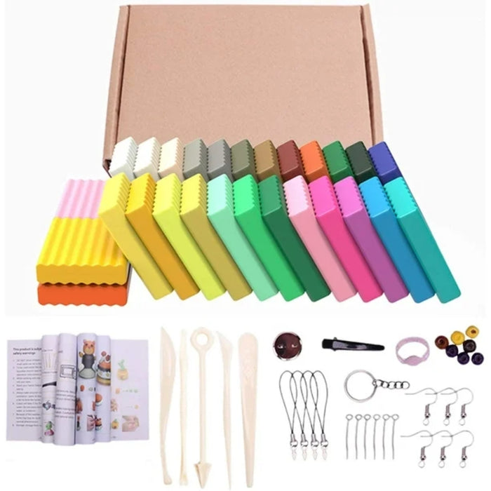 Nerdy Admin - 50 Colors Polymer Clay DIY Set with Accessories - Multi Colors