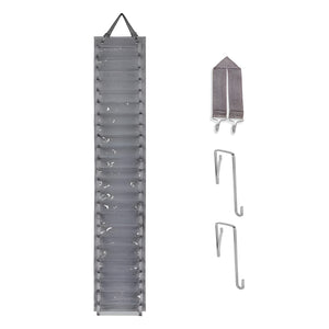 Pract Pack - 48 Grid Double Sided, Space Saving Vinyl Roll Organizer with Hooks - Grey