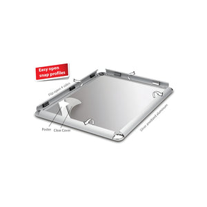 Nerdy Admin - 84cm Snap Frame with Aluminum Round Corners for Posters & Displays - Silver