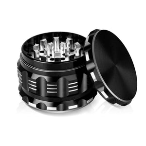 Pruchef - Aluminum Alloy Herb Grinder with Mesh Screen 63mm - Black