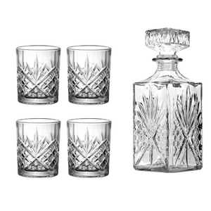 5 Piece Whiskey Decanter Set - 750ml Decanter and 310ml Glasses