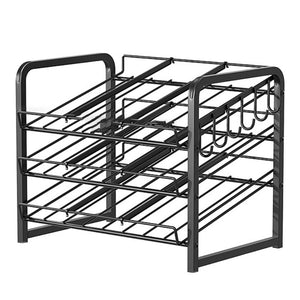 Pract Pack - 34.5cm Carbon Steel Can & Beverage Storage Rack & Hooks - Black