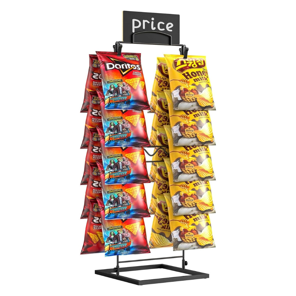 Pract Pack - 32 Clips Countertop Chip Rack Display Retail Stand - Blac ...