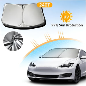 Pract Pack - 142x93cm UV Protector Foldable Car Sun Shade Windshield - Silver