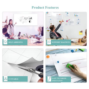 Nerdy Admin - 62x91cm Magnetic Dry Erase Board Paper for Wall - White