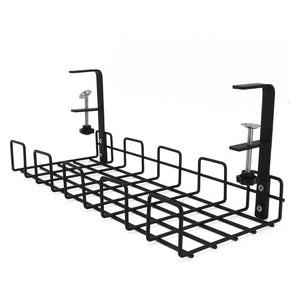 Pract Pack - 40 cm No-Drill Iron Cable Management Organizer Rack - Black