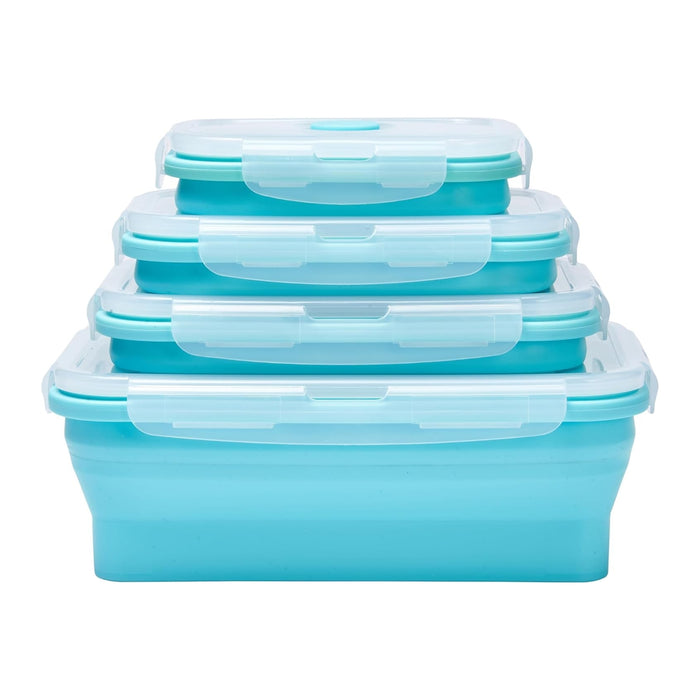 Pract Pack - Set of 4 Folding Silicone Lunch Box Food Storage Containers