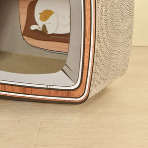 WigWagga- Retro Televisioon shape cat house with scratcer Pad - 43cm