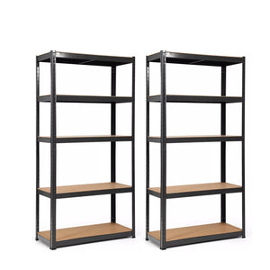 Pract Pack - 5 Tier 2Pack MDF Board Storage Shelving 180x90x40cm - Various Colors