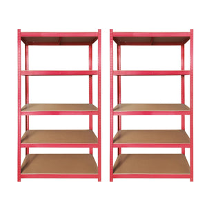Pract Pack - 5 Tier 2Pack MDF Board Storage Shelving 180x90x40cm - Various Colors