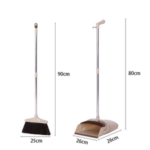 Pract Pack - Stainless Steel Broom and Dustpan Set - Khaki