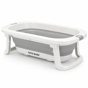 TOTO BUBS - Collapsible Baby Bathtub with Non-Slip Legs & Drain Hose - Grey