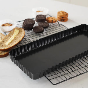 Pruchef - 2 Pcs Nonstick Carbon Steel Tart Pans with Removable Base - Black