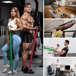 VolaFit - 5Pcs TPE Latex Pull Up Resistance Band Set for Gym Exercise - Multicolor