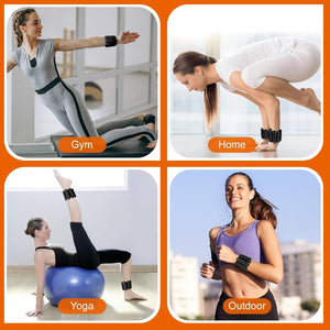 VolaFit - 2Pcs Silicone Adjustable Fitness Bands Wrist & Ankle Weights Set –  Black