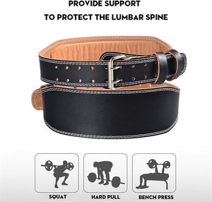 VolaFit - PU Waist and Back Support Belt for Squats, Lifting & Bodybuilding – Black