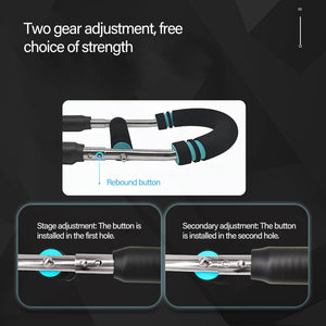 VolaFit - 2 Level Adjustable Steel Chest Expander Bar for Arm & Upper Body - Black