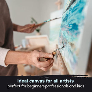 Nerdy Admin - 8 Pcs Pre Primed Cotton Blank Canvas Panels for Painting – White