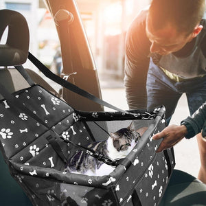 WigWagga - 35x40x25 cm Foldable Pet Booster Car Seat with Clip On Leash – Black