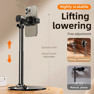 GajToys - Height Adjustable Phone Holder Cell Phone Stand for Desk - Black