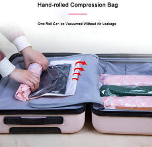 Pract Pack - 11 Pcs Space Saving Vacuum Storage Bags with Hand Pump - Pink