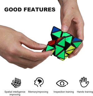 Toto Bubs - 2Pcs Speed Cube & Pyramid Brain Teasers Set For Kids Fun - Multicolor