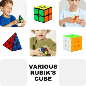 Toto Bubs - 2Pcs Speed Cube & Pyramid Brain Teasers Set For Kids Fun - Multicolor