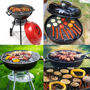 Pruchef - 44.5 cm Round Iron Fire Pit Grate for Outdoor Cooking - Grey
