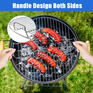 Pruchef - 44.5 cm Round Iron Fire Pit Grate for Outdoor Cooking - Grey