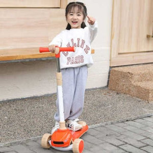 Tugo Play - Kiddie 3 Wheel Kick Scooter with Flashing Wheels - Red