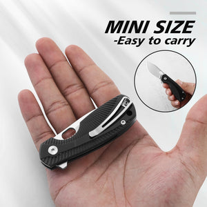 Herqona - 13cm Stainless Steel Compact Folding EDC Utility Knife – Black