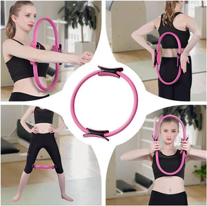 VolaFit - 7 Pcs Fiberglass Pilates Fitness Kit for Women’s Home Workouts – Pink