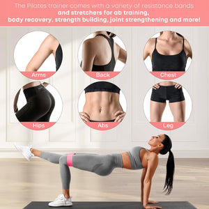 VolaFit - 7 Pcs Fiberglass Pilates Fitness Kit for Women’s Home Workouts – Pink