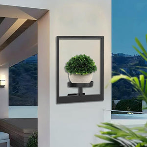 Herqona - 3Pcs Wall Mounted Metal Plant Stand for Indoor & Outdoor Wall Decor - Black
