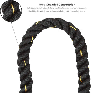 TUGOPLAY - 12m Gym Training Weighted Rope for Strength and Cardio Workouts - Black