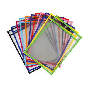 Nerdy Admin - Pack 10 PVC Book Bags with Assorted Colour Binding - Multi-Colour