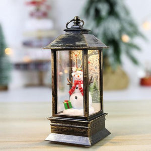 Volamor - Christmas LED Glittering Lanterns Holder Lamp Decor - Bronze