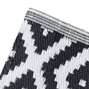 Herqona - Lightweight Diamond Weave Cotton Blend Mat - Black & White - 200 x 120cm