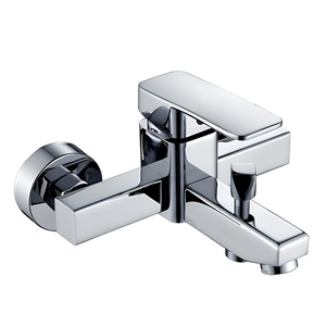Nerdy Admin - High Pressure Square Shower Faucet with Mixer Valve - Silver