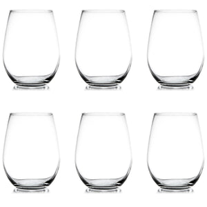Pruchef -6 Pack Stemless Drinking Glasses - 510ml