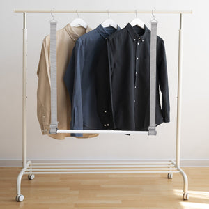 Herqona - 2 Pc Metal Adjustable Space Saving Hanging Closet Rod - Gray
