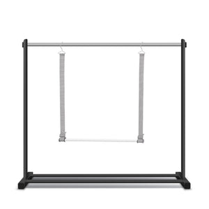 Herqona - 2 Pc Metal Adjustable Space Saving Hanging Closet Rod - Gray
